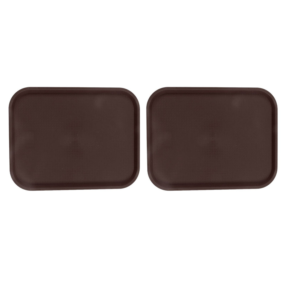 2Pcs Fast Food Tray Stackable Rectangular Light Weight Anti Slip PP Food Service Tray for Restaurants CafesBrown