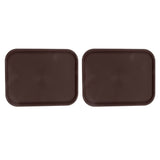 2Pcs Fast Food Tray Stackable Rectangular Light Weight Anti Slip PP Food Service Tray for Restaurants CafesBrown - Side View