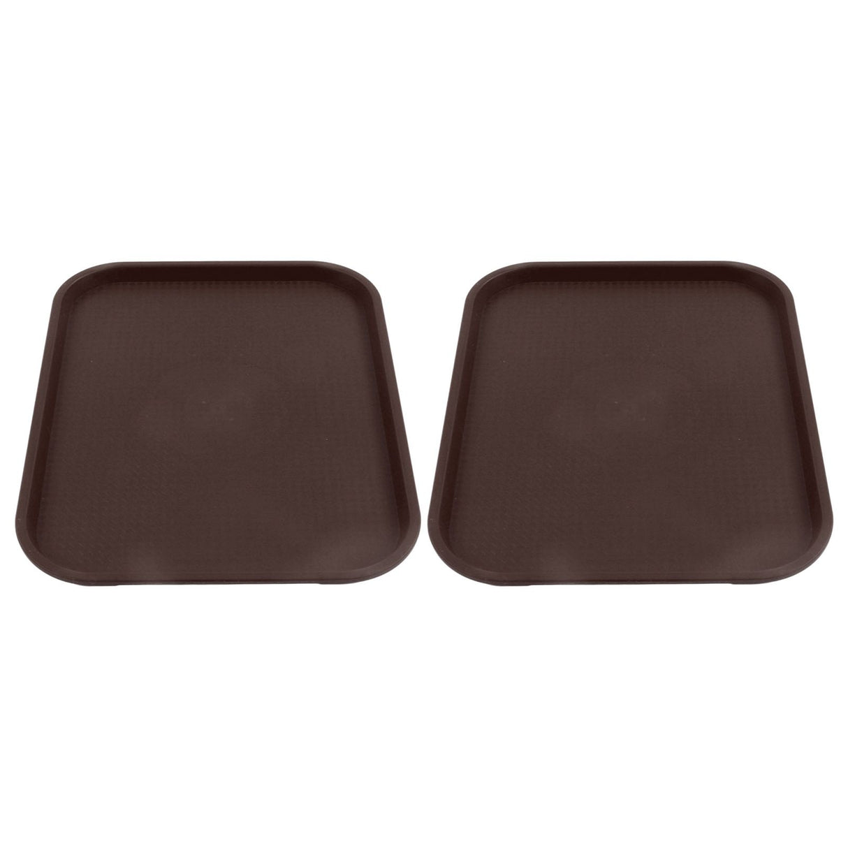 2Pcs Fast Food Tray Stackable Rectangular Light Weight Anti Slip PP Food Service Tray for Restaurants CafesBrown