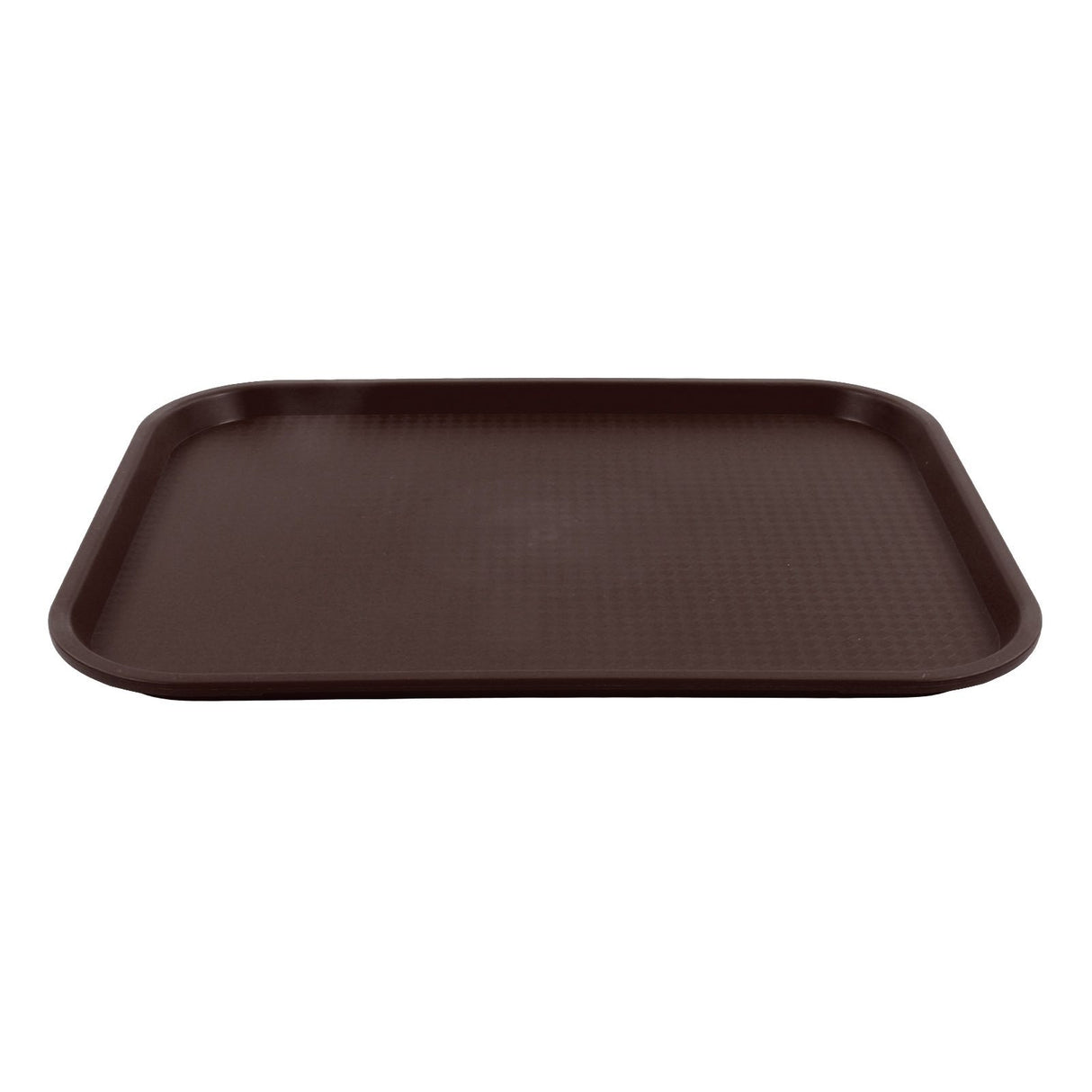 2Pcs Fast Food Tray Stackable Rectangular Light Weight Anti Slip PP Food Service Tray for Restaurants CafesBrown