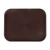 2Pcs Fast Food Tray Stackable Rectangular Light Weight Anti Slip PP Food Service Tray for Restaurants CafesBrown