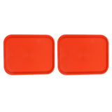 2Pcs Fast Food Tray Stackable Rectangular Light Weight Anti Slip PP Food Service Tray for Restaurants CafesOrange - Side View