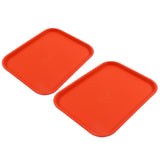 2Pcs Fast Food Tray Stackable Rectangular Light Weight Anti Slip PP Food Service Tray for Restaurants CafesOrange - Rear View