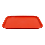 2Pcs Fast Food Tray Stackable Rectangular Light Weight Anti Slip PP Food Service Tray for Restaurants CafesOrange
