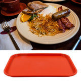 2Pcs Fast Food Tray Stackable Rectangular Light Weight Anti Slip PP Food Service Tray for Restaurants CafesOrange - Extra Image