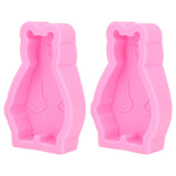 2Pcs Silicone Mold Cute Bear Shape Easy Demoulding Flexible Soft Baking Mold for DIY Cake Fondant Chocolate - Side View