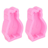 2Pcs Silicone Mold Cute Bear Shape Easy Demoulding Flexible Soft Baking Mold for DIY Cake Fondant Chocolate