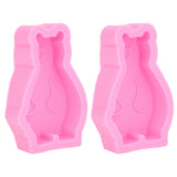 2Pcs Silicone Mold Cute Bear Shape Easy Demoulding Flexible Soft Baking Mold for DIY Cake Fondant Chocolate