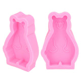 2Pcs Silicone Mold Cute Bear Shape Easy Demoulding Flexible Soft Baking Mold for DIY Cake Fondant Chocolate