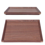 Wooden Tray Quadrate Shape Black Walnut Retro Classic Chinese Style Decorative Serving Tray for Tableware M