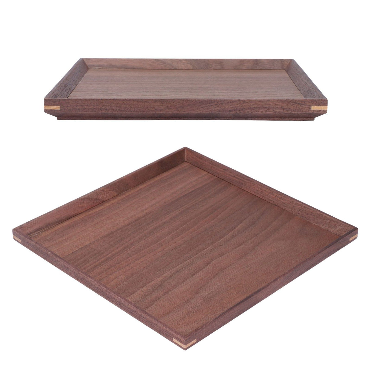 Wooden Tray Quadrate Shape Black Walnut Retro Classic Chinese Style Decorative Serving Tray for Tableware M
