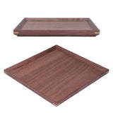 Wooden Tray Quadrate Shape Black Walnut Retro Classic Chinese Style Decorative Serving Tray for Tableware M