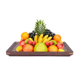 Wooden Tray Quadrate Shape Black Walnut Retro Classic Chinese Style Decorative Serving Tray for Tableware M - Extra Image