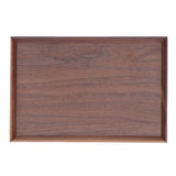 Walnut Wooden Tray Rectangle Serving Tray Tenon Structure Chinese For Tea Fruit Dessert Bread M - Front View