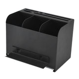 Stainless Steel Cutlery Utensil Holder Integrated Combination Wall Mounted Chopsticks Storage Rack with 4 Storage Areas - Rear View