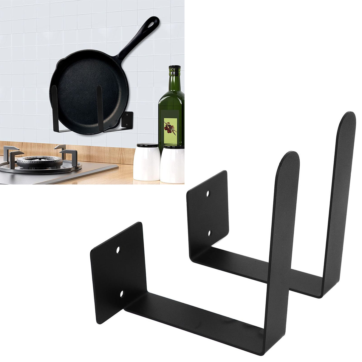 Wall Pot Lid Holder Rust Proof Hanging Cutting Board Storage Rack for Kitchen Utensil
