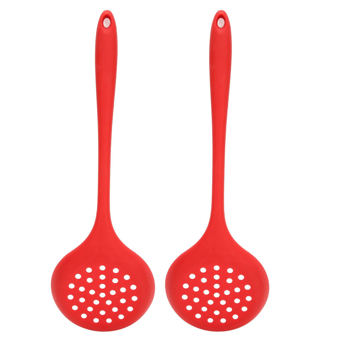 2Pcs Silicone Slotted Spoon Multifunction Soft Food Grade Silicone High Temperature Resistant Kitchen Ladle Strainer