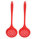 2Pcs Silicone Slotted Spoon Multifunction Soft Food Grade Silicone High Temperature Resistant Kitchen Ladle Strainer