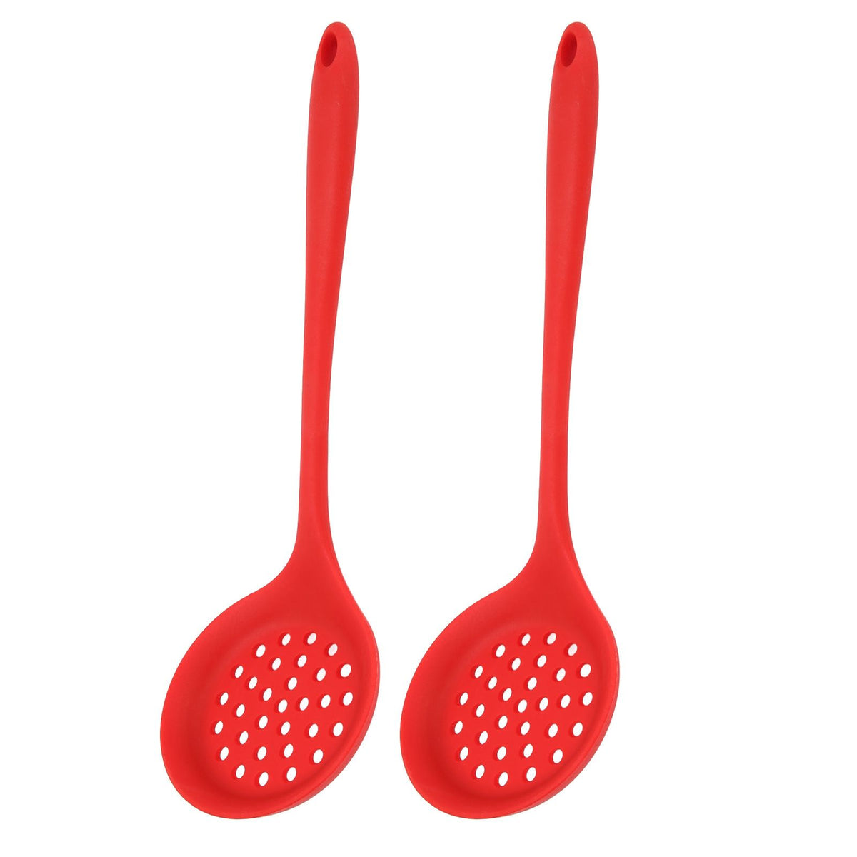 2Pcs Silicone Slotted Spoon Multifunction Soft Food Grade Silicone High Temperature Resistant Kitchen Ladle Strainer