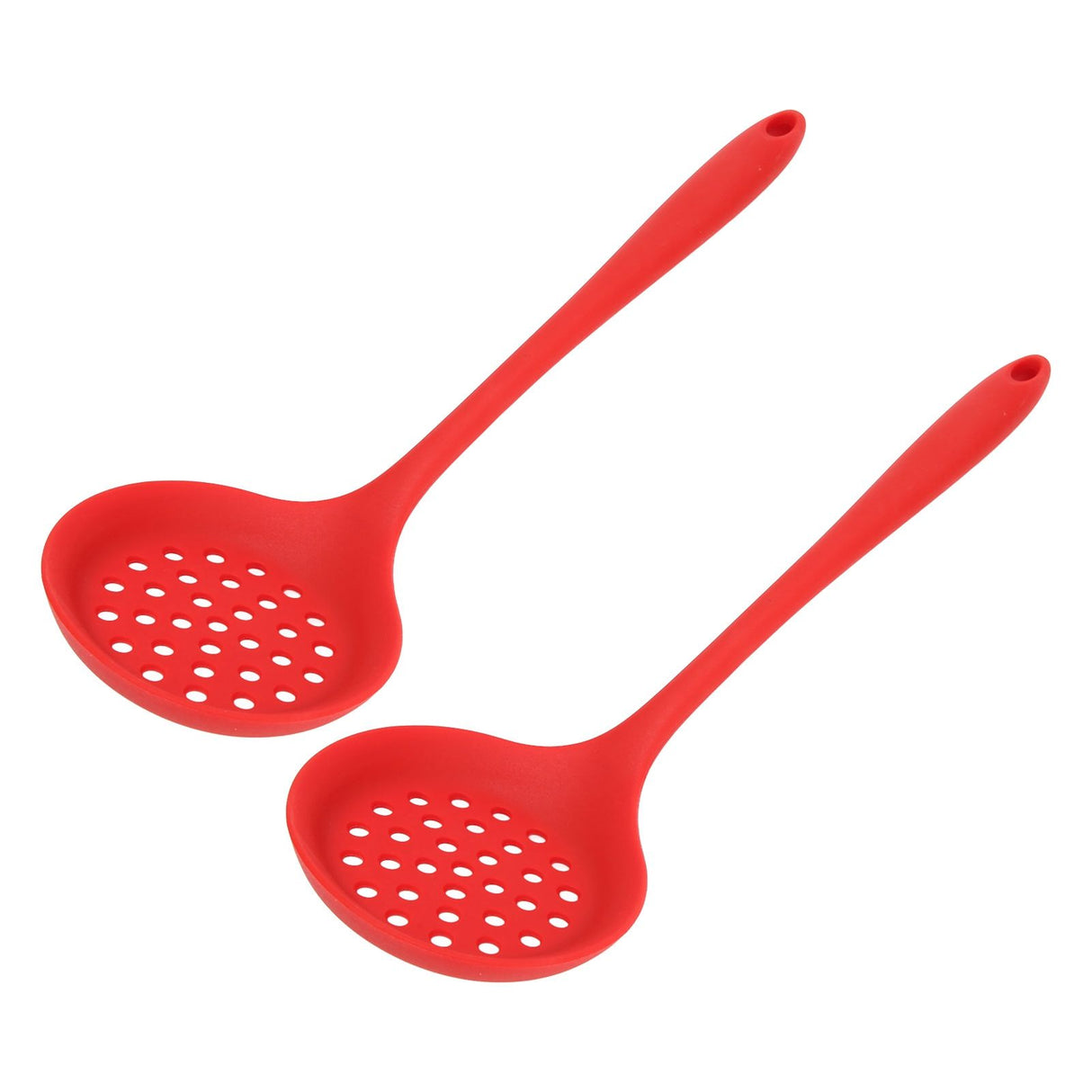 2Pcs Silicone Slotted Spoon Multifunction Soft Food Grade Silicone High Temperature Resistant Kitchen Ladle Strainer