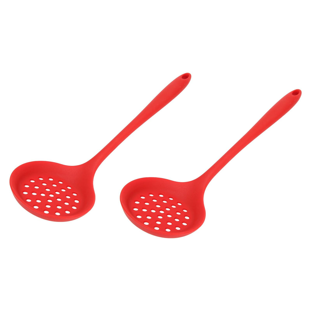 2Pcs Silicone Slotted Spoon Multifunction Soft Food Grade Silicone High Temperature Resistant Kitchen Ladle Strainer