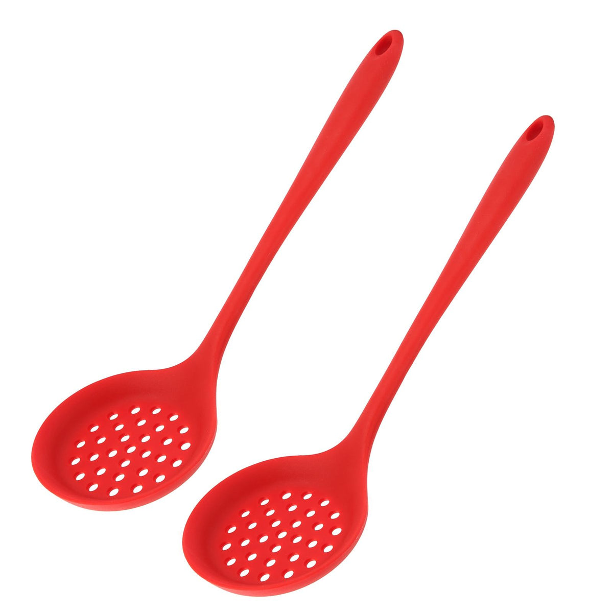 2Pcs Silicone Slotted Spoon Multifunction Soft Food Grade Silicone High Temperature Resistant Kitchen Ladle Strainer