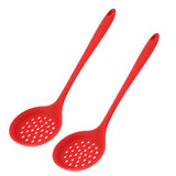 2Pcs Silicone Slotted Spoon Multifunction Soft Food Grade Silicone High Temperature Resistant Kitchen Ladle Strainer