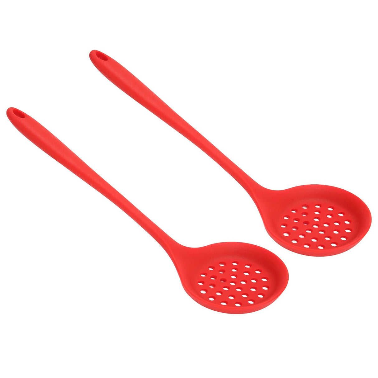 2Pcs Silicone Slotted Spoon Multifunction Soft Food Grade Silicone High Temperature Resistant Kitchen Ladle Strainer
