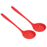 2Pcs Silicone Slotted Spoon Multifunction Soft Food Grade Silicone High Temperature Resistant Kitchen Ladle Strainer