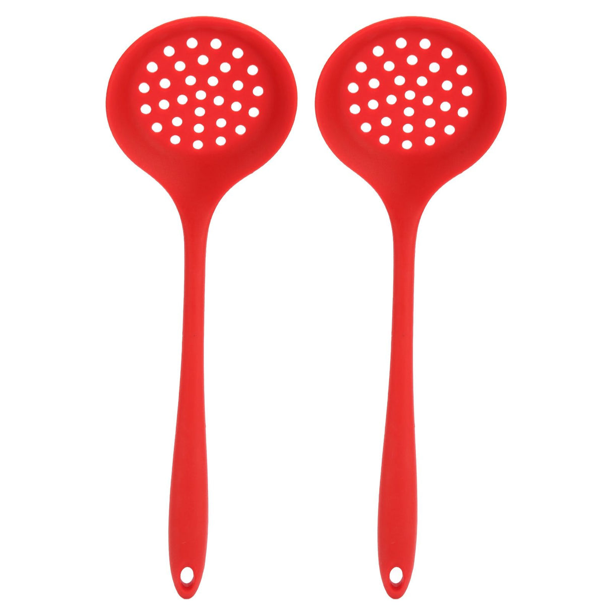 2Pcs Silicone Slotted Spoon Multifunction Soft Food Grade Silicone High Temperature Resistant Kitchen Ladle Strainer