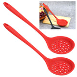 2Pcs Silicone Slotted Spoon Multifunction Soft Food Grade Silicone High Temperature Resistant Kitchen Ladle Strainer