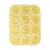 Silicone Baking Mold 12 Compartments Multipurpose Round Easter Egg Silicone Mold for Restaurant Kitchen - Front View