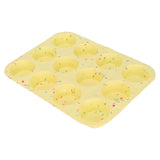 Silicone Baking Mold 12 Compartments Multipurpose Round Easter Egg Silicone Mold for Restaurant Kitchen