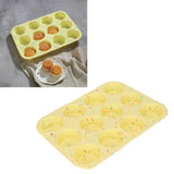 Silicone Baking Mold 12 Compartments Multipurpose Round Easter Egg Silicone Mold for Restaurant Kitchen