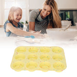 Silicone Baking Mold 12 Compartments Multipurpose Round Easter Egg Silicone Mold for Restaurant Kitchen