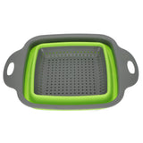 Folding Drain Basket Foldable Durable PP TPR Strong Bearing Draining Hole Vegetable Washing Basket for Fruit Vegetable - Front View