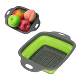 Folding Drain Basket Foldable Durable PP TPR Strong Bearing Draining Hole Vegetable Washing Basket for Fruit Vegetable