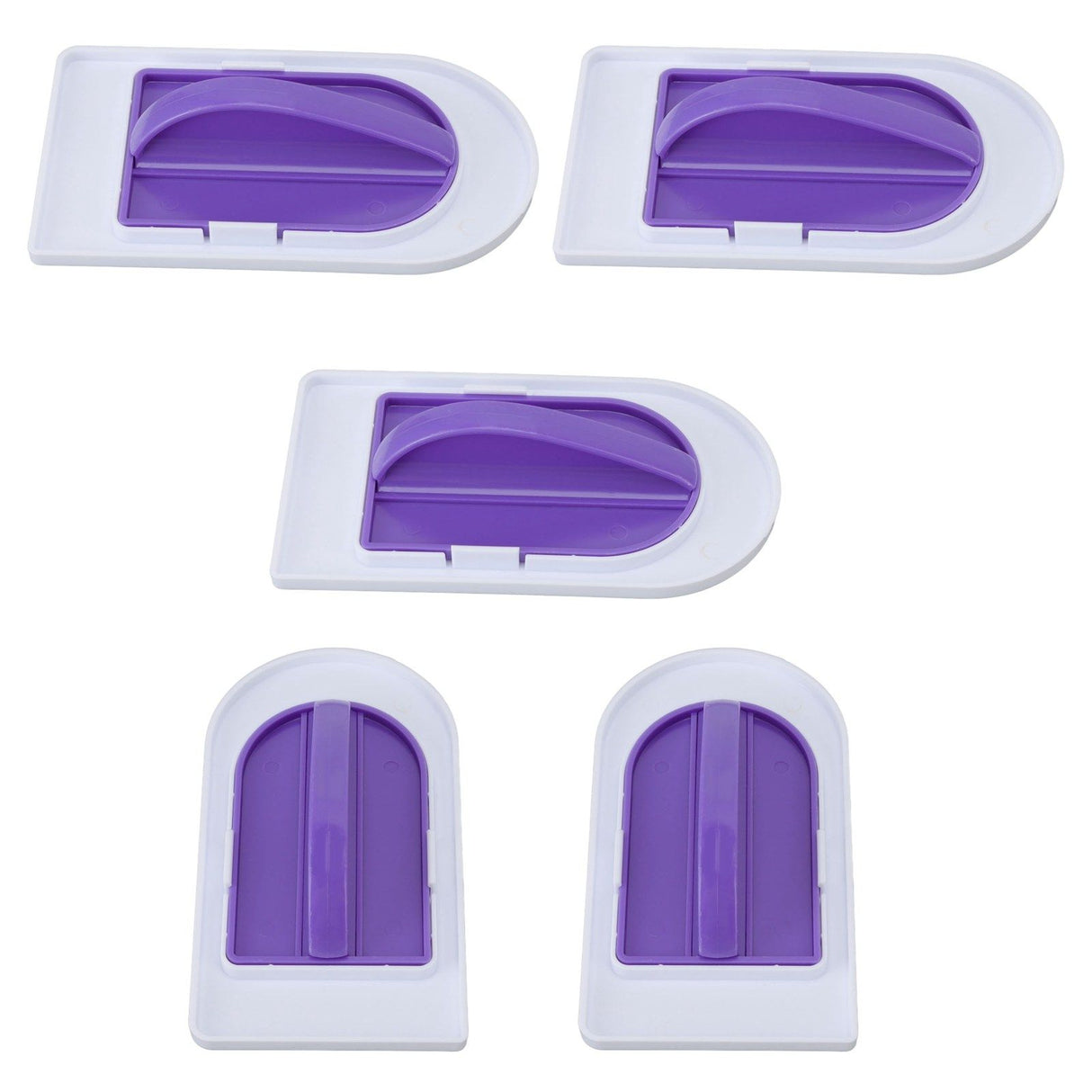 5Pcs Fondant Cake Smoother Food Grade Plastic Handle Design Cake Decorate Smoother Polisher for Home Cake Shop