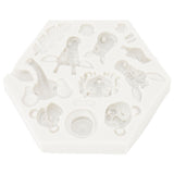 Silicone Mold Cute Animal Shape Easy Demoulding Flexible Soft Baking Mold for DIY Cake Fondant Chocolate 951 Grey - Front View