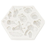 Silicone Mold Cute Animal Shape Easy Demoulding Flexible Soft Baking Mold for DIY Cake Fondant Chocolate 951 Grey