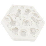 Silicone Mold Cute Animal Shape Easy Demoulding Flexible Soft Baking Mold for DIY Cake Fondant Chocolate 951 Grey