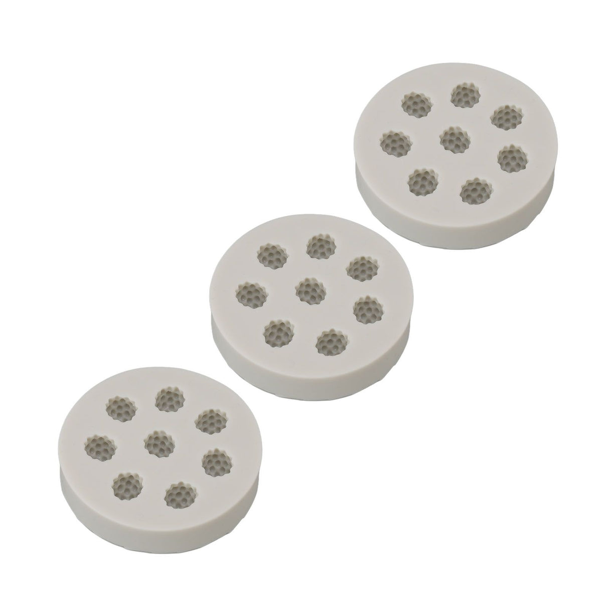3Pcs Silicone Mold Raspberry Shape Easy Demoulding Flexible Soft Grey Baking Mold for DIY Cake Fondant Chocolate