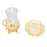 Gold Coffee Cups European Beautifully Carved Coffee Cup Elegant Retro Zinc Alloy Teacup with Saucer for Bar Tea Table