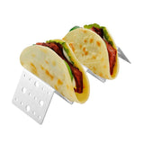 Taco Holder Round Holes Stainless Steel Taco Holder Stand Dishwasher Oven and Grill Safe 20x10x6cm / 7.9x3.9x2.4in