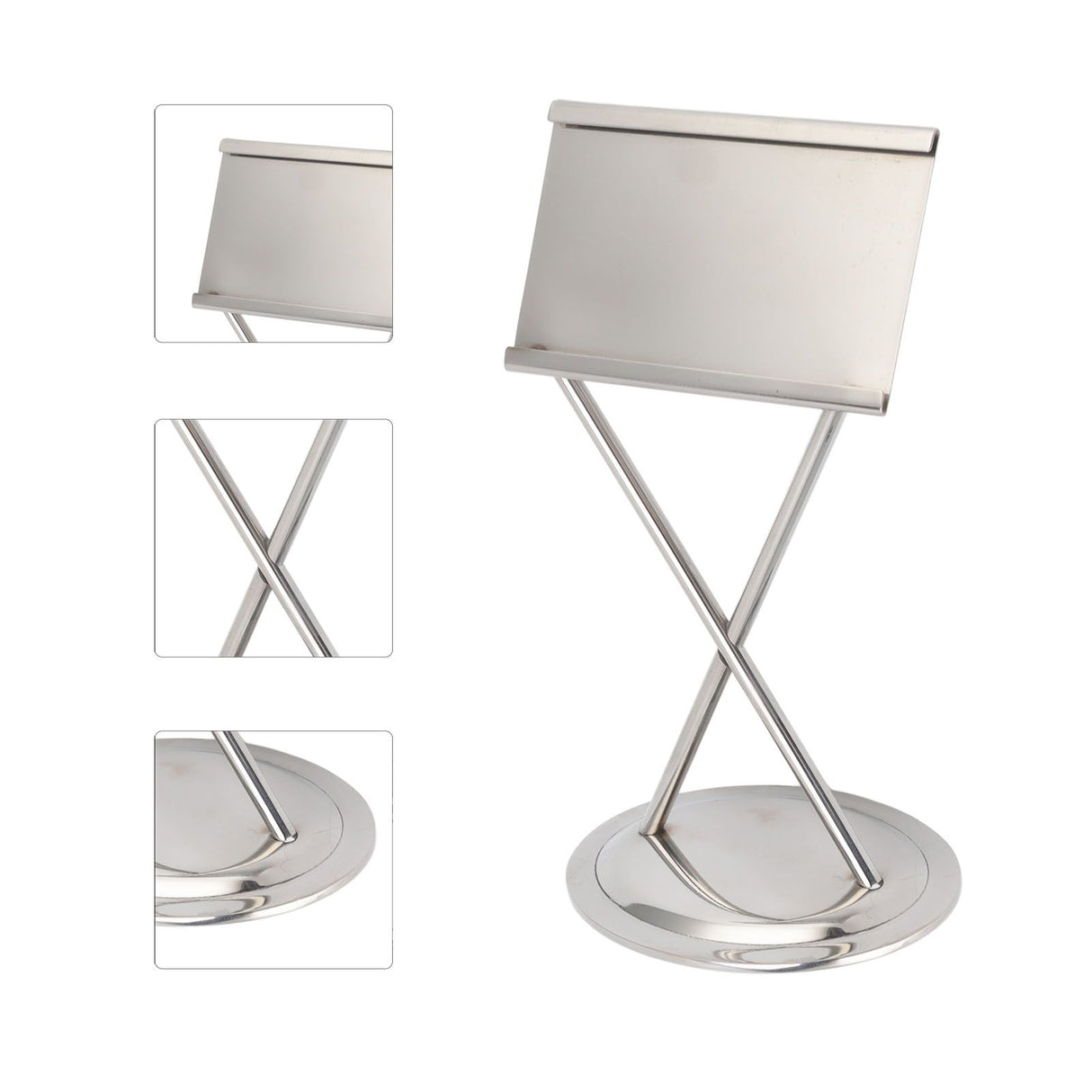 Business Card Holder Stainless Steel Elegant Style Antioxidant Durable Stable Name Card Holder for Office Party Meeting Silver