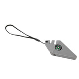2PCS 6 in 1 Outdoor Knife Sharpener with Compass Survival Whistle Fish Hook Grinding Polishing Portable Gray