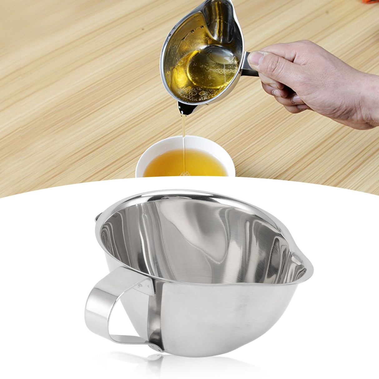 304 Stainless Steel Oil Fat Filter Baby Soup Oil Water Separator Fat Separator Kitchen Gadgets