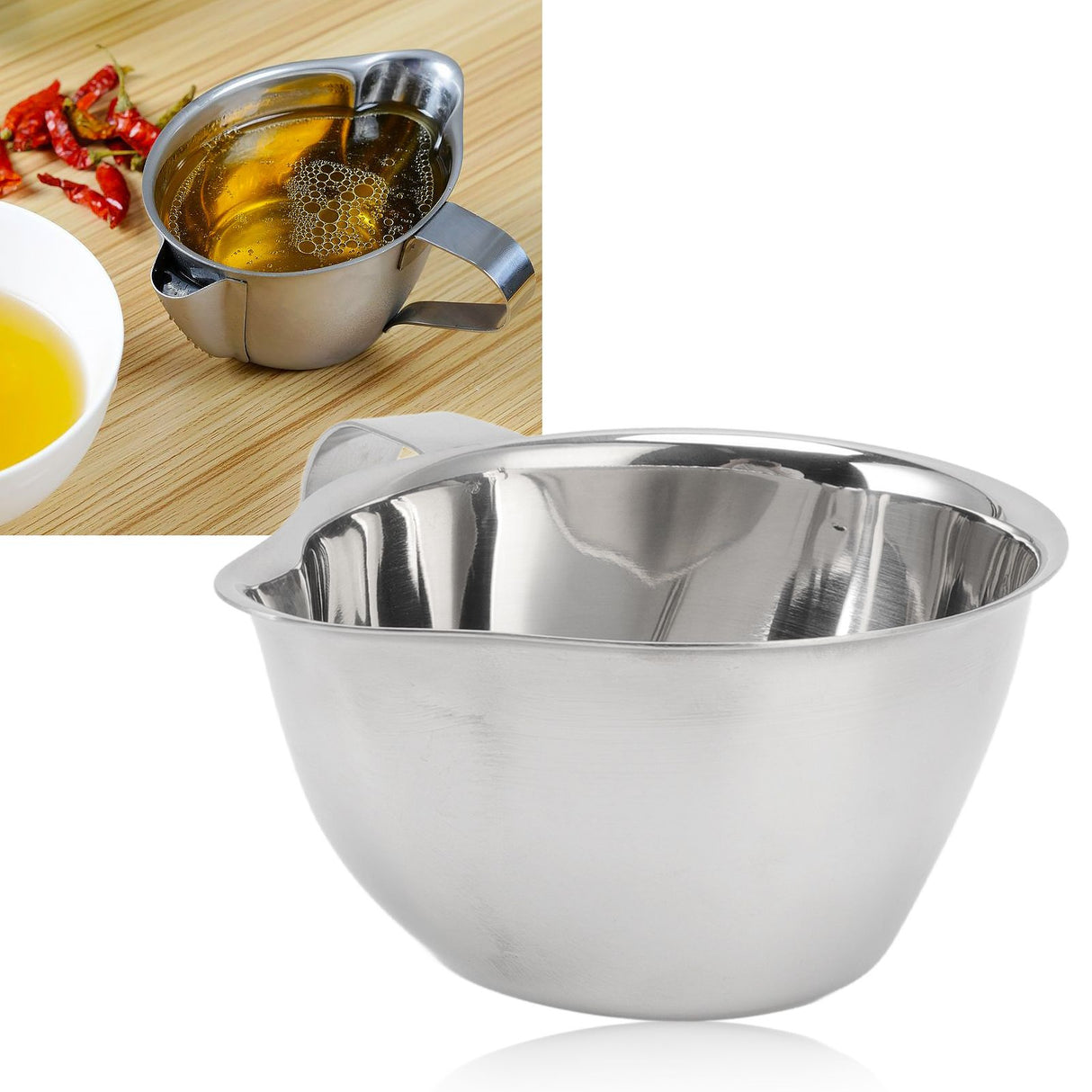 304 Stainless Steel Oil Fat Filter Baby Soup Oil Water Separator Fat Separator Kitchen Gadgets