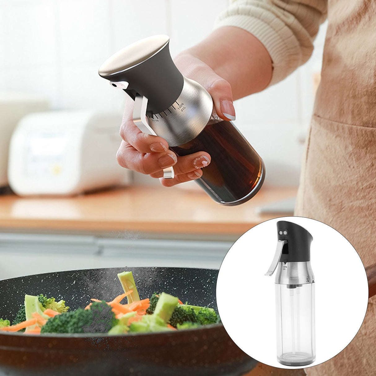 Oil Bottle Portable Home Kitchen Barbecue Picnic Non Slip Columnar Atomization Spray Bottle Olive Oil Dispenser