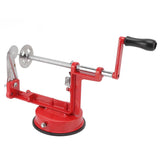 Potato Spiral Cutter Multifunctional Manual Rotating Stainless Steel Blade Rust Resistant Red Twisted Spiral Potato Peeler - Side View
